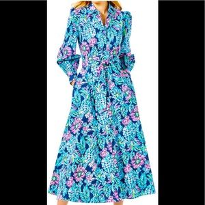 Lilly Pulitzer Mira Stretch Midi Shirtdress